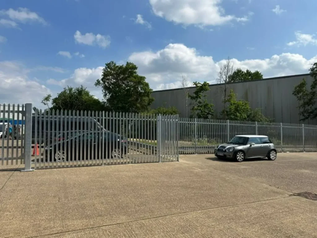 Galvanised palisade on bolt down posts around the yard at Empel Systems